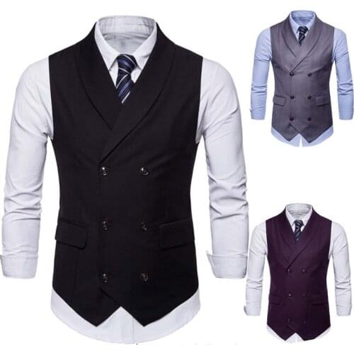 Business Men Formal Dress Suit Vests Slim Fit Men Suit Vest Male Wedding Party Waistcoat Homme Classic Casual Sleeveless Coats