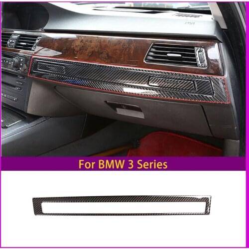 For 2005-2012 BMW 3 Series Co-Driver Center Control Panel Frame Real Carbon Fiber (Soft) Car Interior Accessories 1 Piece Set