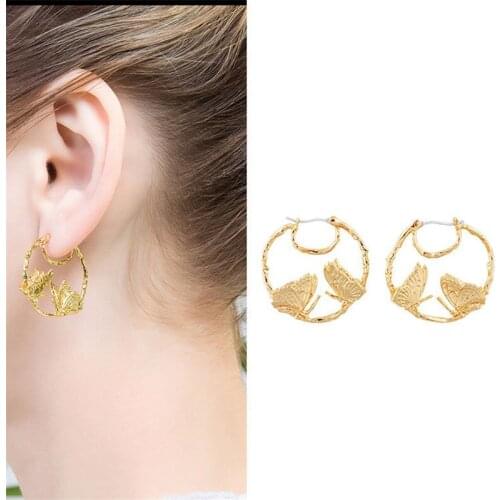 European and American Fashion Personality Simple Geometric Found Earrings Butterfly Earring Temperament All-match Earrings Women