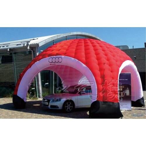 Red double inflatable lawn tent meeting igloo,shelter canopy for car exhibition