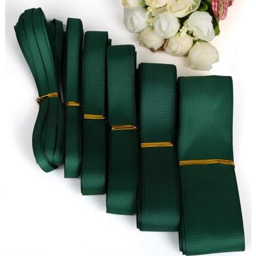 Pick Size 5yards Dark Green Gift Packing Grosgrain Ribbon for Wedding Party Decoration DIY Handmade Crafts Garment Materials