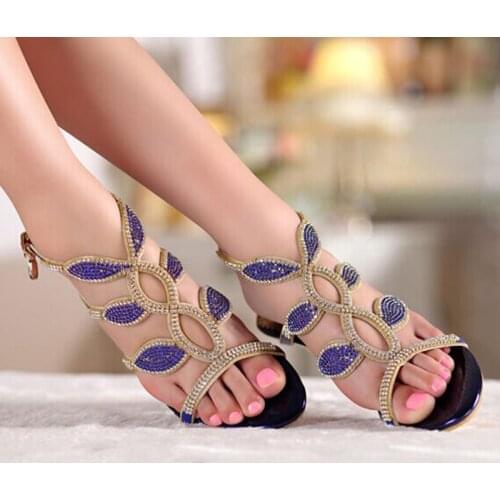 Summer Cool Elegant Shoes Middle High Heel Sandals Beaded Rhinestone Open Toe Lady Bridesmaid Bridal Wedding Dresses Shoe