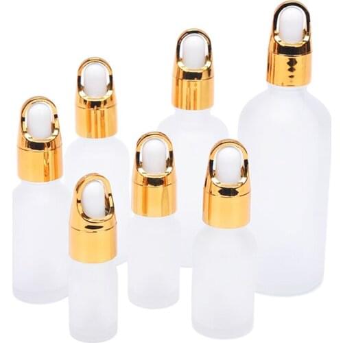 Frosted Glass Dropper Bottle Tubes Essential Oil Cosmetic Pipette Empty Bottle