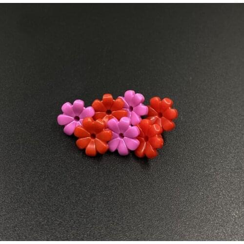 Small Particle building blocks DIY Scene parts 95831 plant Accessories seven petal flower with hole handle Brick 100pcs/Lot
