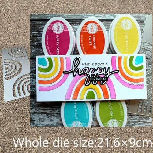 XLDesign Craft Metal Cutting Dies stencil mold Rainbow Slimline frame scrapbook Album Paper Card Craft Embossing die cuts