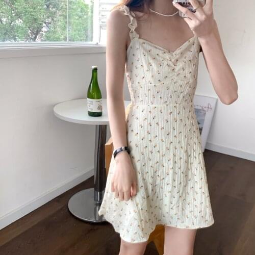 Zoki Sweet Women Print Mini Dress Sexy Spaghetti Strap Tunic Summer Off Shoulder Dress Beach Holiday Floral V Neck Vestidos 2021