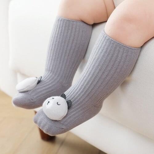 Newborn Non-Slip Socks Autumn Spring Soft Toddler Elastic Socks Cute Cartoon Animal Doll Floor Socks for 0-3 Years Infant Kids