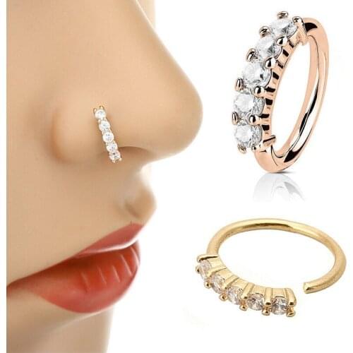 New piercing copper accessories zircon flower Nose Ring Earring Earbone clip universal micro inlay luxury trend jewelry wholesal
