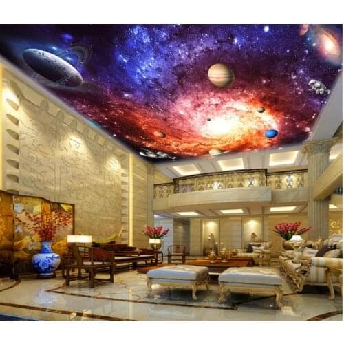 Custom photo background 3d ceiling murals wallpaper Fantasy colorful gradient universe star river room wallpaper for walls 3d