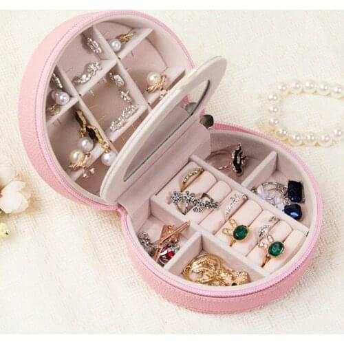 Girl Portable Jewelry Organizer Cosmetic Bag Organizer Beauty Kit Pouch Earrings Makeup Case