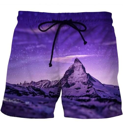 LOVE SPARK Fast Dry Light Landscope Print Jogging Shorts For Men S To 6xL Digital Print Purple Beach Shorts For Boys