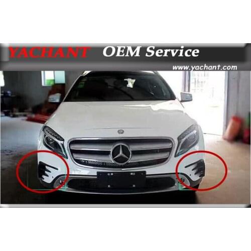 Car-Styling Dry Carbon Fiber Front Bumper Canards Only Fit For GLA220 GLA200 Front Canards Spats