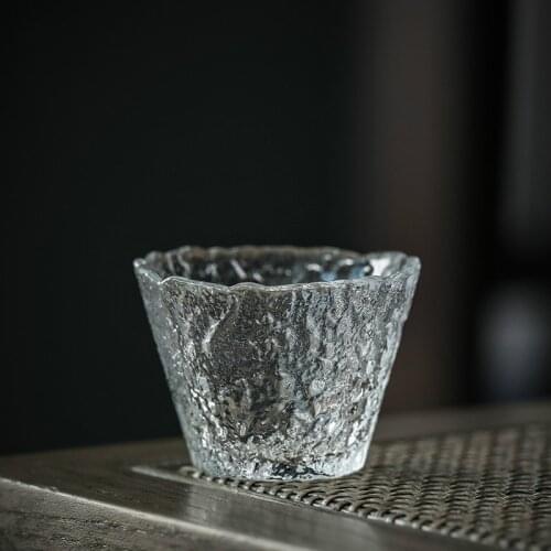 Glass tea cup ice dew tea cup glass heat-resistant transparent hammered personal cup single cup