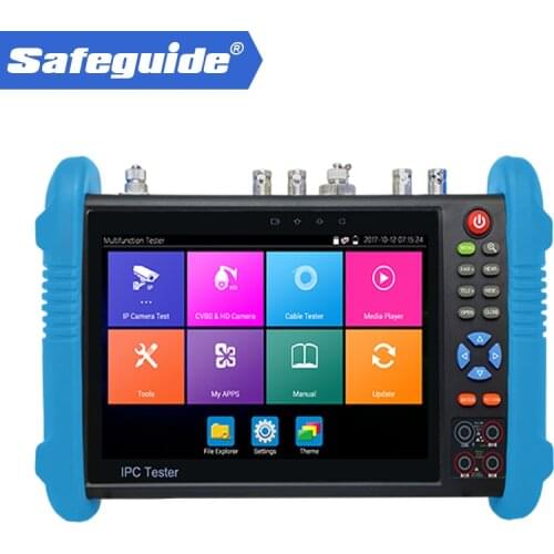 7 inch IP+Analog +AHD+ TVI+ CVI +SDI ONVIF cctv tester with HDMI Input and RJ45 TDR cable test Full function CCTV camera tester