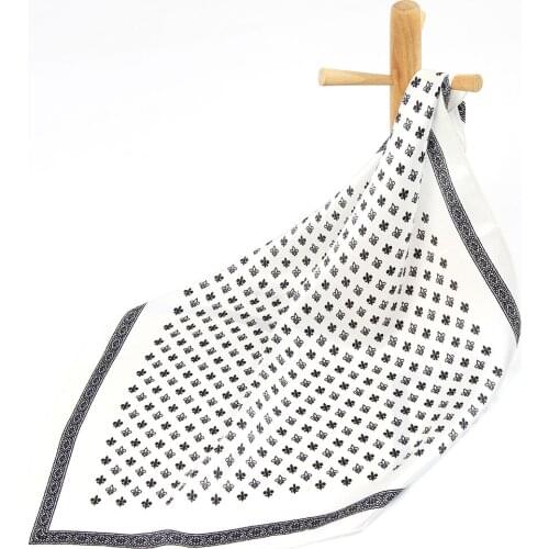 High Quality Pure Silk Handkerchief Flower Scarf Women Bandana Female Hair Scarf Womens Natural Silk Square Headband Neck Scarf