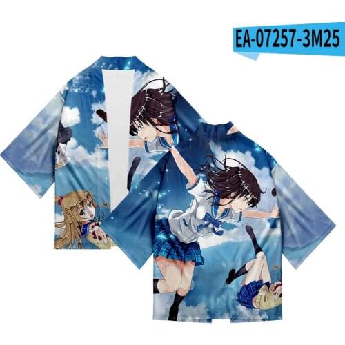 Strike the Blood 3D Printing Japanese Kimono Haori Yukata Women/Mens Fashion Summer Casual Cool Short Sleeve boys Cardigan