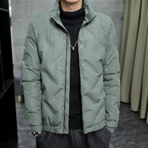Winter New Arrivals Plus Size Loose Casual Stand-up Collar Simple Solid Color Versatile Fashion Men Down Jacket Free Shipping