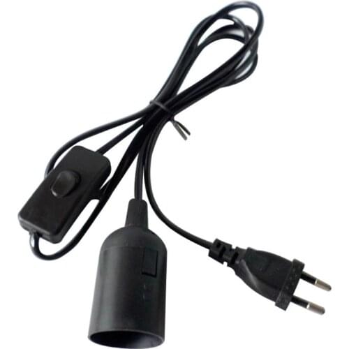 1.8m Power Cord Cable E27 Lamp Base EU Plug Light Bulb Socket Holder with Switch K1MF