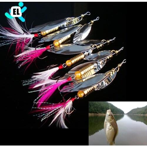 1Pc 5.5g Bead Spinners lure box Ideal For Perch Salmon Pike trout Fishing colors random