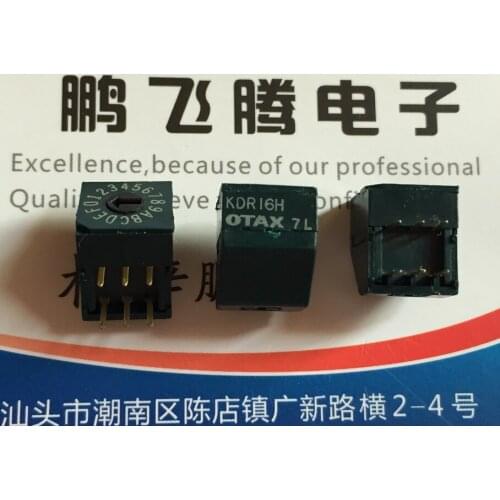 1PCS Japan OTAX KDR16H KDC16H 0-F/16 bit rotary coding dial code switch positive code/reverse code side adjustment 3: 3 feet