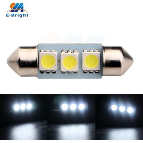 100pcs/lot 36mm 39mm 41mm 3SMD 5050 DC 12V Car LED Light Festoon Lamp Dome Bulb 3022 3021 3175 6428 6430 3423 3425 6000K-6500K
