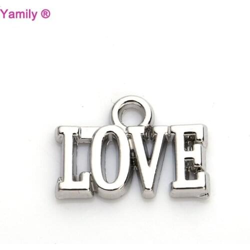 12pcs--14x10mm Letter Charms Antique silver tone LOVE Word Pendant Charms diy jewelry