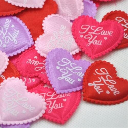 20 pcs Mix Color Color Padded fabric heart sewing/Appliques/baby Lots B269