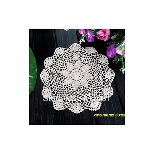 2015 new arrival 12 pic/lot 28cm round lace doily cotton pad table mat as cup pad coaster crochet towel cover placemat tableware