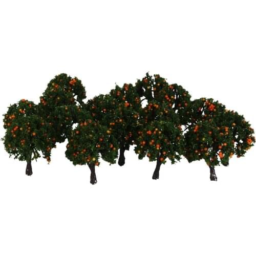 20pcs Model Train Orange Fruit Trees Garden Street Layout Scale 1/300 4CM