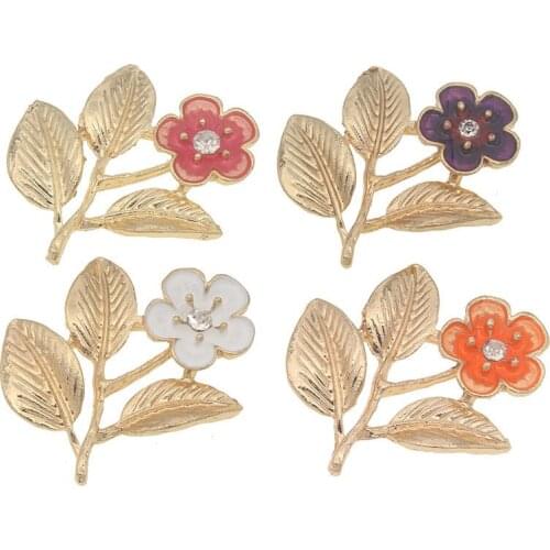 25mm Leaf with Flower Arts and Crafts Accessories Flatback DIY Rhinestone Handmade Embellishment for Bowknot Crafting Decoration