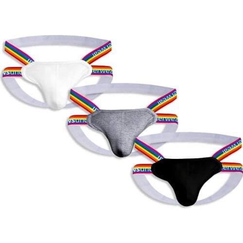 3 PCS/LOT Brand Men Thong Cotton Sexy Underwear Breathable U Convex Comfortable Underpants Cueca Tanga Hombre Quick Dry Soft