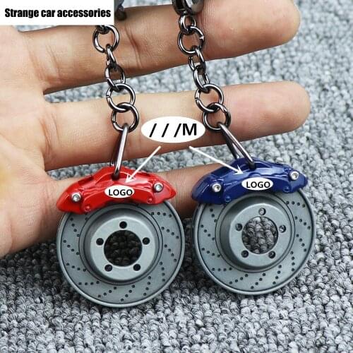 3D Car Styling Power Brake disc Emblem Keychain Key Chain Rings For M X1 X3 X4 X5 X6 X7 e46 e90 f20 e60 e39 Accessories