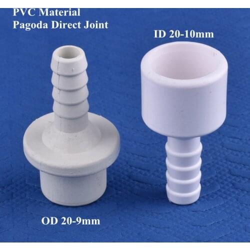 5~200pcs 20-9 10mm PVC Pagoda Direct Connector Aquarium Fish Tank Hose Joint Drip Irrigation System Garden Water Pipe Connectors