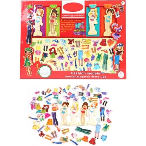 63PCS Magnetic Girl Changed Clothes Safe Cute Dress Up Puzzle Toy T50