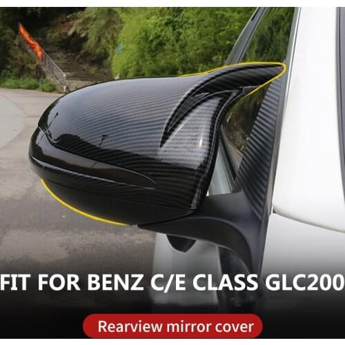 ABS Carbon Fiber Rearview Mirror Cover Shell For Benz C E Class C260L GLC200 Auto Protection Decoration Accessories