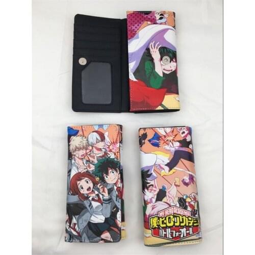 Anime One Piece My Boku no Hero Academia Wallet Trafalgar Law Cartoon Wallets Unisex Purse Long Style Wallet Gift