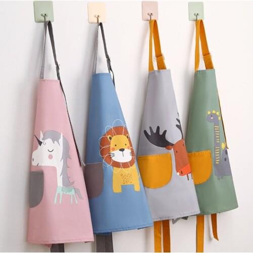 Children Front Pocket Bib Kid Apron Kitchen Child Craft Kids Art Smock Baby Drawing Painting Cooking Pinafore Boys Girls Aprons