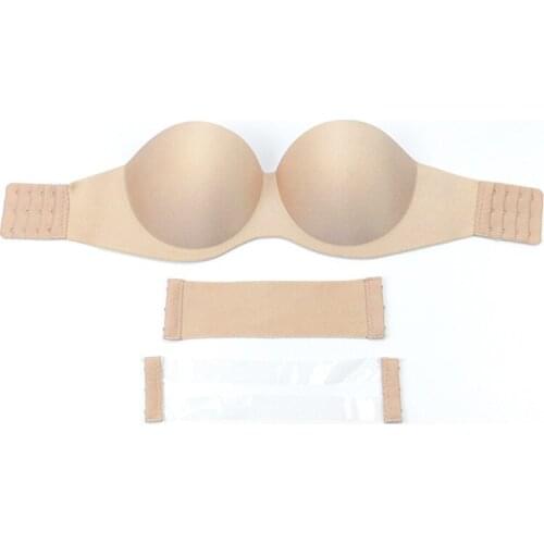 Summer Soft Women Lady Dress wedding bra Strapless Womens Underwired 1/2 Cup Back Band invisible Bra thin cup party sexy bra