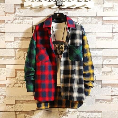 2021 Hot New Mens Plaid Cotton Shirt Casual Button Blouse Tops Multi-Colours Long-Sleeved Versatile Comfortable Fashion