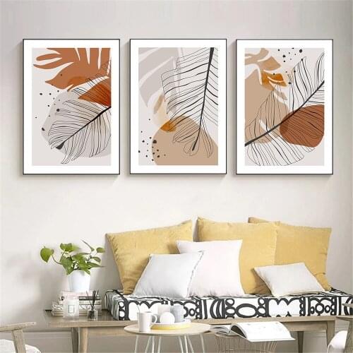 Abstract Leaf Flower Plant Wall Art Poster Bohemia Line Drawing Art Print Botanical Canvas Painting Nordic Pictures Home Decor