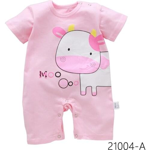 2021 Cheap cotton Baby romper Short Sleeve baby clothing One Piece Summer Unisex Baby Clothes girl and boy jumpsuits Giraffe