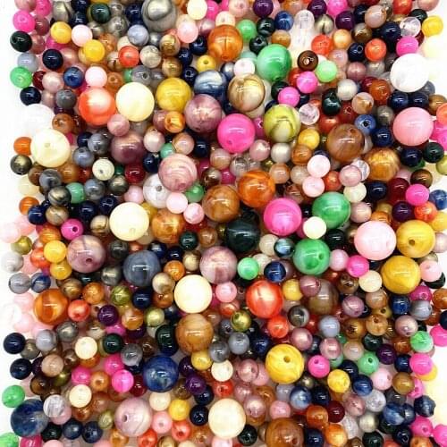 New 8mm --14mm Acrylic Beads Imitation Pearl Beads Scattered Beads DIY Handmade Earrings Bracelet Accessories Materials