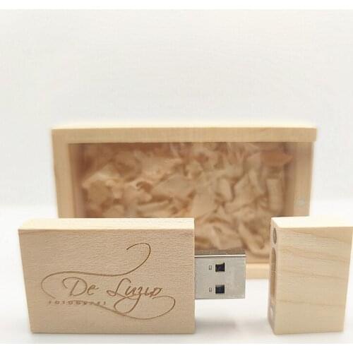 New Acrylic Custom Wedding Photography LOGO Maple USB3.0 High-speed Flash Drive + Acrylic Transparent Maple Box