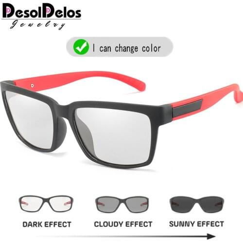 DesolDelos Driving Selection Rectangle Photochromic Polarized Men Sunglasses Women Car Driving Safe Polarizing Male Sun Glasses