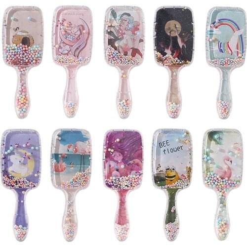 Cartoon Animal Flamingo Unicorn Hair Comb Brush Air Cushion Comb Transparent Massage Comb Detangling Hair Brush For Girls Gifts