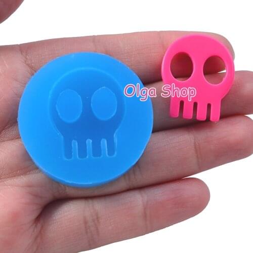 PYL213 23.0mm x 26.8mm Skull Silicone Mold Fondant Cake Decoration Candy Resin Clay Earrings Necklace Craft Soap Candle
