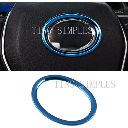 Car Interior Styling Steering Wheel Center Ring Logo Trim Sticker Stainless Steel Decoration Accessories for Toyota Camry 2018