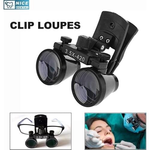 Dental Loupes 2.5X 3.5X Binocular Medical Folder in Glasses Magnifier Dentistry Surgical Optical Glass Lens Dentist Clip Loupe