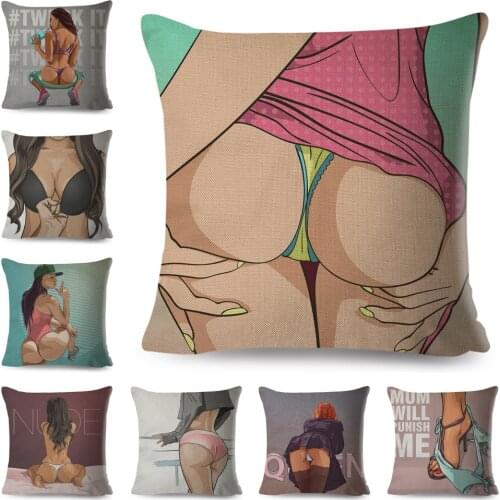 Sexy Lady Pillow Case Decor Beautiful Women Butt Ass Cushion Cover for Sofa Car Home Fashion Girl Pillowcase Linen Covers