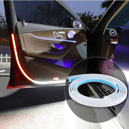 2 Pcs Car Interior Ambient Light Door Led Strip Welcome Safety Decorative Sequential Turn Signal 120cm Srtobe Light For Auto 12v